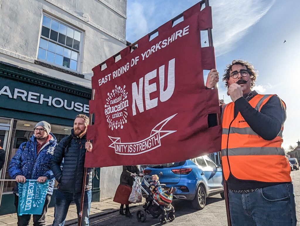 Teachers march through town on first day of strikes Beverley